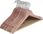 Household Essentials 26140 CedarFresh Red Cedar Wood Clothes Hangers with Fixed Bar and Swivel Hook - Set of 4, Brown,red