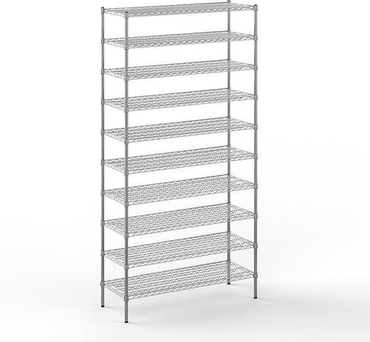 18" Deep x 48" Wide x 96" Height Wire Shelving Kit | 10-Tier | NSF Commercial Storage Rack Unit