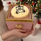 Little Bear Cake Rotating JewelryBox for Proposal - Rotating Ring Box Engagement Ring Box, Surprise Box Ring Bearer Box, necklace box for Birthday,Necklace Holder with Fabric Interior (pink)