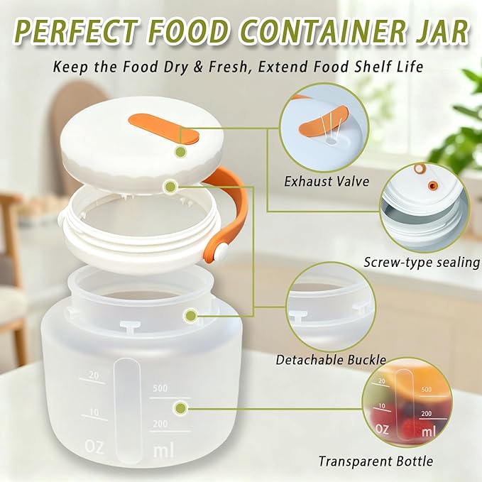 Airtight Silicone Food Storage Containers Set - Leakproof Food Canister Jars with Vent Lid, Handle for Outdoor, Collapsible Reusable Kitchen Pantry Organization Canisters, Dishwash Micro Safe,3 Pack