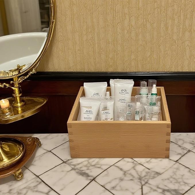Bamboo Drawer Organizer - Kitchen Drawer Utensil Organizer Office Supplies Desk Organizer Makeup Silverware Tray Flatware Organization 4"*4"*2"