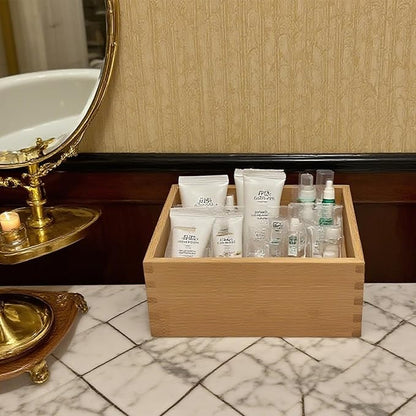 Bamboo Drawer Organizer - Kitchen Drawer Utensil Organizer Office Supplies Desk Organizer Makeup Silverware Tray Flatware Organization 4"*4"*2"