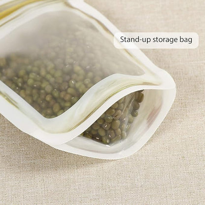 Mason Jar Bags Yellow, 40 Pcs Reusable Airtight Seal Food Storage Bags Leak-Proof Saver Bags for Travel Camping, 8 OZ