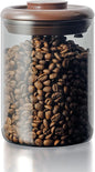 10 oz Coffee Canister, Airtight Glass Coffee Container for Ground Coffee & Beans, UV-Resistant Borosilicate Jar with CO2 Valve, Pop-Top Lid for Coffee Bar & Kitchen Counter