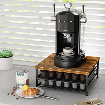 Coffee Pod Holder for K Cup Holder Drawer, 72 Capacity Coffee Pod Organizer K Cup Storage 2 Tier Pods Drawer Organizer Sliding Baskets for Coffee Station Counter, Black