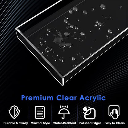 MaxGear Acrylic Vanity Tray, Clear Bathroom Storage Tray for Countertop, Toilet Tank, and Bathtub – Perfect Organizer for Perfume, Soap, Towels, Tissue, Candles, and Plants, 11.8 × 5 × 1.2 Inches