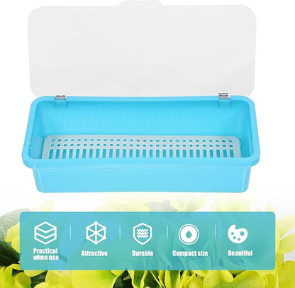 VOSAREA Plastic Cutlery Organizer Tray Lid Kitchen Utensil Storage Transparent Design for Easy Visibility Non- Base for Countertop Use