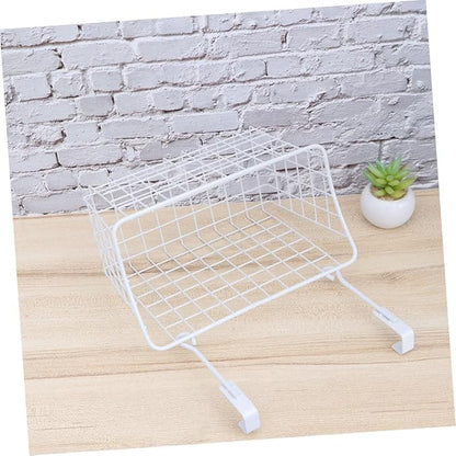 Cabilock White Hanging Cabinet Storage Basket with Ventilated Design Rust Resistant Door Organizer for Kitchen Bathroom Office Cabinets Easy to Install and Remove Space Saving Holder