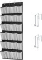 Over The Door Shoe Organizers with 24 Mesh Pockets Shoe Organizer Storage Hanging SimpleHouseware Shoe Holder for Rack (White Black)
