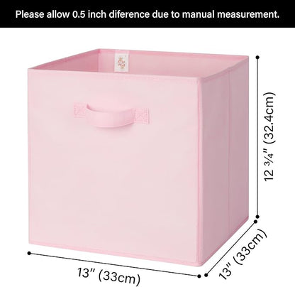 GRANNY SAYS Cube Storage Bins - 13x13 Cubby Organizer with Handle, Collapsible Storage Baskets for Shelves, Pink, 8-Pack