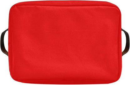 YETTASBIN Red Solid Color Storage Basket 2pc, Large Collapsible Toys Clothes Organizer, Durable Canvas Storage Bin with Handle for Shelves Closet Laundry Home Office Decor