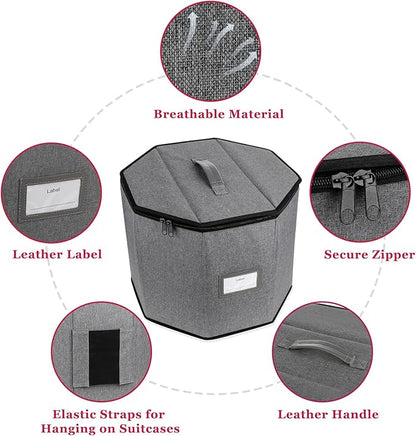 Hat Storage Box, Hat Boxes for Women/Men Storage,Foldable Travel Hat Box with Lids,Large Hat Boxes,Stuffed Animal Toy Storage,Hat Storage Organizer for Hanging on Suitcase