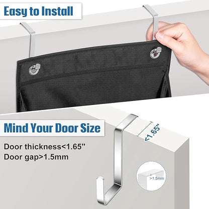for 2 Pack Narrow Over The Door Shoe Organizer with 8 Large Deep Pockets, Hanging Sh