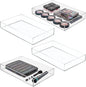 iDesign Makeup Drawer Organizer Tray for Vanity or Bathroom Countertop - Set of 4 Clear