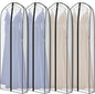 Zilink Breathable Dress Bags for Gowns Long 72” Wedding Dress Storage Bags Silky Dress Bags for Closet Storage with 7" Gussted Wrinkle Free for Long Evening Dresses Puffy Dress Storage, Set of 4