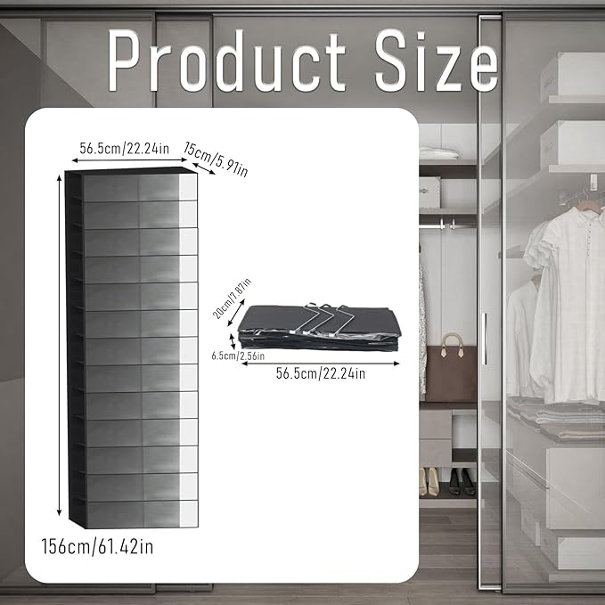26 Pocket Over the Door Shoe Organizers with Clear PVC Window for Easy Identification and Space Saving Storage PVC Clear Shoe Storage Bag