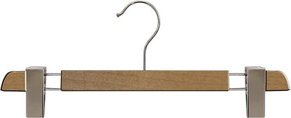 NAHANCO Executive Collection: Wooden Pant Hangers, 14" Natural (Pack of 25)