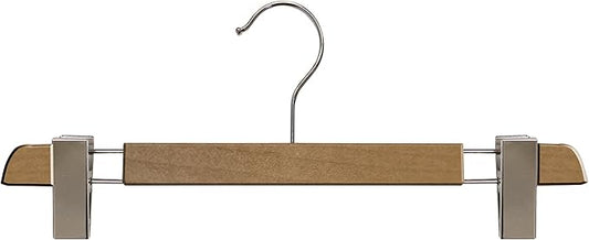 NAHANCO Executive Collection: Wooden Pant Hangers, 14" Natural (Pack of 25)