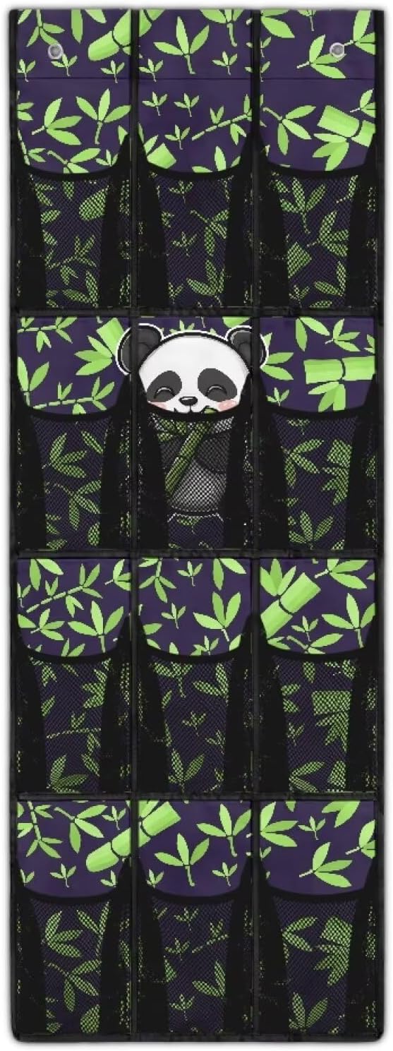 Generic Cute Panda Over The Door Clothes Storage Organizer Dirt-Resistant Closet Door Organizers and Storage Hangin The Simple But Stylish Design Style Adds A touch of Color to Entrances Office