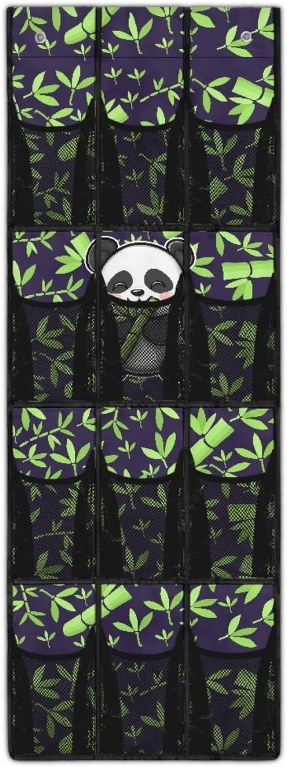 Generic Cute Panda Over The Door Clothes Storage Organizer Dirt-Resistant Closet Door Organizers and Storage Hangin The Simple But Stylish Design Style Adds A touch of Color to Entrances Office