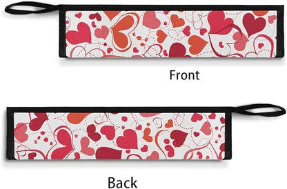 COEQINE Travel Silverware Holder Pink Lovely Heart for Women Travel Utensil Carrying Case With Handles Zipper Flatware Organizer Case for Camping