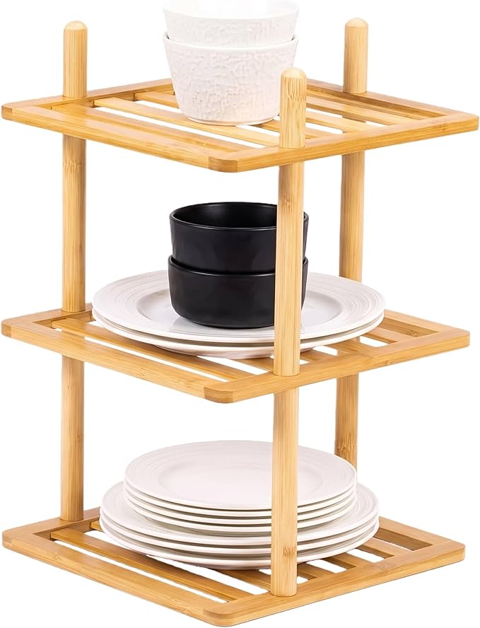 3-Tier Vertical Shoe Rack - Tall Narrow Shoe Rack Organizer for Small Spaces,Bamboo Shoen Shelf for Entryway,Closet,Corner,Doorway,Skinny Shoe Shelf Space Saving Shoe Storage (Natural, 3-Tier)