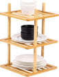 3-Tier Vertical Shoe Rack - Tall Narrow Shoe Rack Organizer for Small Spaces,Bamboo Shoen Shelf for Entryway,Closet,Corner,Doorway,Skinny Shoe Shelf Space Saving Shoe Storage (Natural, 3-Tier)