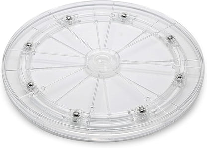 8 Inch Acrylic Turntable Organizer, Clear 360 Degree Rotation Round Turntable for Kitchen Pantry Table Countertop Cabinet Decorating