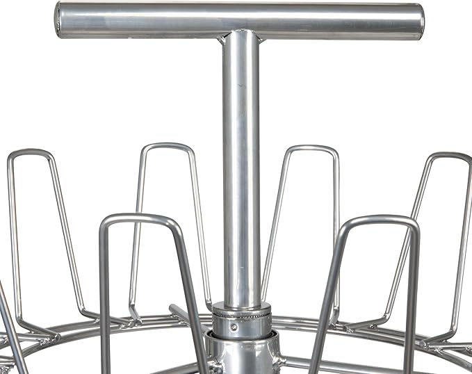 Household Essentials 4-Tier Revolving Shoe Tree, Heavy-Duty Steel with Stabilized Base, Holds 24 Pairs of Shoes, Great for Most Styles, Chromelike Finish