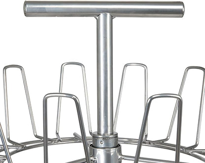 Household Essentials 4-Tier Revolving Shoe Tree, Heavy-Duty Steel with Stabilized Base, Holds 24 Pairs of Shoes, Great for Most Styles, Chromelike Finish