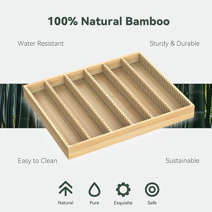 for Nespresso Vertuo Capsules - Premium Bamboo Coffee Pod Drawer Insert Organizer for Counter (48 Big or 60 Small Pods)-14.84" Wx11.81" Dx1.54" H