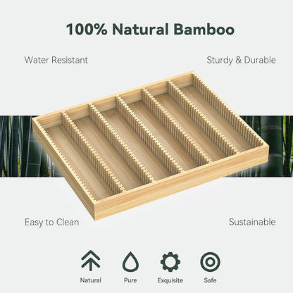 for Nespresso Vertuo Capsules - Premium Bamboo Coffee Pod Drawer Insert Organizer for Counter (48 Big or 60 Small Pods)-14.84" Wx11.81" Dx1.54" H