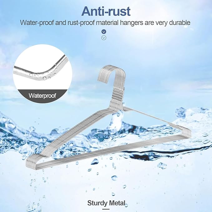 SPECILITE Wire Hangers 150 Pack, Metal Wire Clothes Hanger Bulk for Coats, Space Saving Metal Hangers 16.7 Inch Ultra Thin Non Slip with Groove, for Standard Size Suits, Shirts, Pants, Skirts-Silver