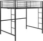 Walker Edison Orion Urban Industrial Metal Double Over Loft Bunk Bed, Full Double, Black