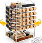 Tlence 54 Slots Acrylic Rotating Lipstick Organizer, 7 Tier Spinning Lipgloss Tower Holder, Clear Cosmetic Display Case, Rotable Lip Stick Display Rack Stand for Lip Gloss, Makeup Accessory, Lip Balm