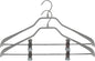 Mawa by Reston Lloyd BodyForm Series Non-Slip Space Saving Clothes Hanger with 2 Clips for Pants or Skirts, Style 42/LK, Set of 2, Silver