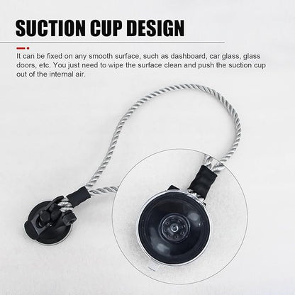 Cowboy Hat Holder for Truck & Car, Cowboy Hat Holder Rack with Suction Cup and Handmade Rope, Cowboy Hat Hanger for Car, SUV, Truck, Home, Universal Truck Accessories (Gray)
