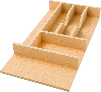Rev-A-Shelf Natural Maple Right Size Utensil Insert Home Storage Kitchen Organizer 7 Compartment Drawer Accessory, 10-1/4" x 19-1/2, 4WCT-15SH-1