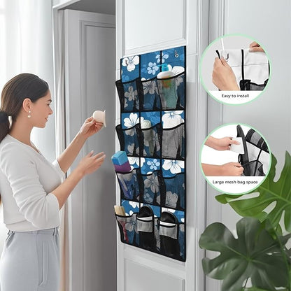 Generic White Flower Over the Door Pantry Organizer Reusable Over The Door Storage Organizer for Clothes Easy to Hang Behind The Door Making The Area Tidy and Orderly