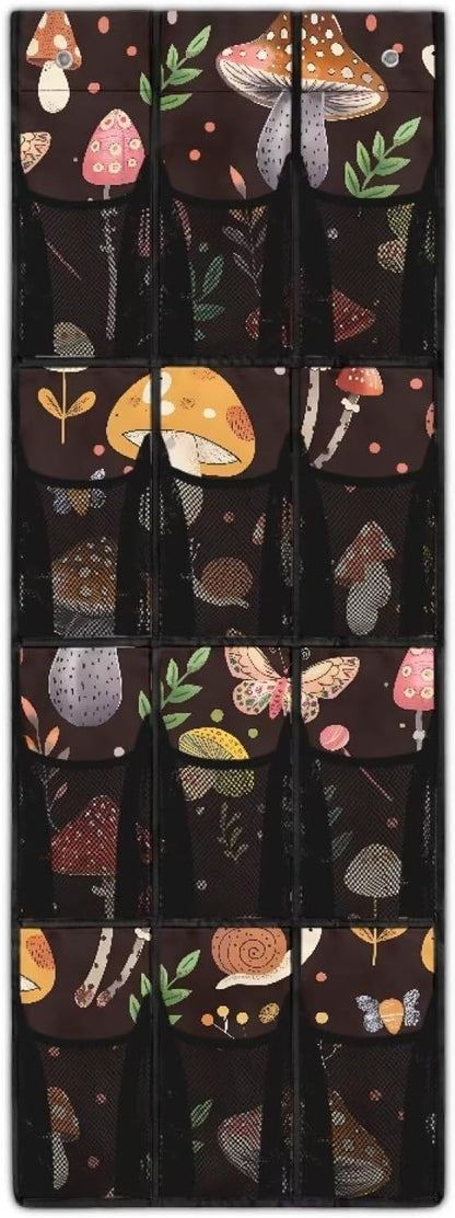 Generic Colorful Mushroom Over The Door Organizer Large-Capacity Design Over Door Hanging Bag Shoe Rack Hanger Closet Storage Organizer Good Organizing Items for College Students Women