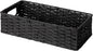 StorageWorks Small Wicker Toilet Basket Tank Topper with Built-in Handles, Toilet Paper Baskets for Back of Tank, Paper Rope Bathroom Basket Organizer and Storage for Rustic Bathroom Decor, Black