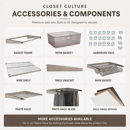 Closet Culture by Knape & Vogt 5.25 in. H x 23.50 in. W x 17.00 in. D Champagne Nickel Shoe Rack Kit for Closet System, 0335-SRK-CN