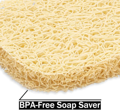 Bar Soap Dish Holder for Shower Bathroom Stainless Steel Rust Proof Self Draining with Beige Soap Saver Pad