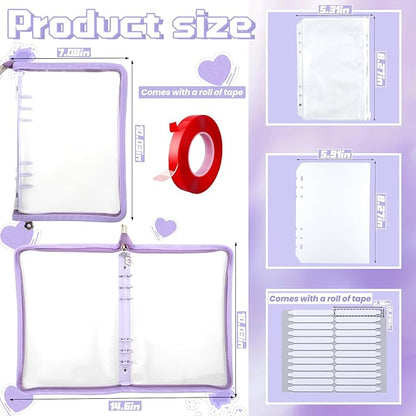 Press on nail storage Nail Storage Book - Portable Versatile Organizer for Press - On Nails, Jewelry and More with 90 Pcs Adhesive Double Sided Tape Purple