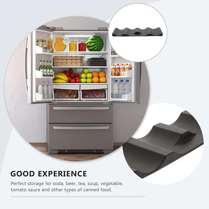 Silicone Can Mat Refrigerator Organizer: Beverage Refrigerator Wine Stacking Mat Foldable Silicone Wine Stacker Bottle Can Stacker Can Holder Rack for Refrigerator Pantry Countertop Cabinets