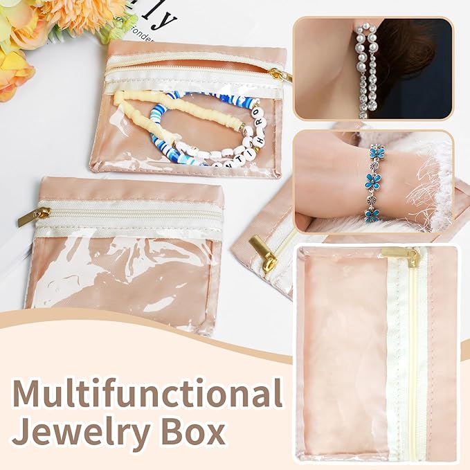 10Pcs Travel Jewelry Organizer with Zipper Clear Travel Jewelry Bag,Purse Organizer Pouches for Travel Business Trip Jewelry Pouch for Rings Earrings Necklace