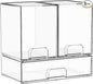 Yieach 3 Set Baby Bottle Organizer for Countertop,BPA Free Bottle Station Organizer for Breast Pump Parts,Pacifier and Baby Accessories,Clear Stackable Storage Drawers and Home Edit Storage Containers