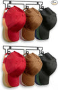 Hat Rack for Wall, [2-Pack] Metal Hat Organizer for Baseball Caps Holder 30 Hats Hook Hanger, Baseball Cap Storage, Strong Adhesive/Wall Drilled for Door, Room, Closet | Black