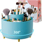fanado 360° Rotate Makeup Brush Holder Organizer, Makeup Organizers Countertop, Makeup organization and Skincare Storage with Gift Box Packing for Vanity, Desktop, Bathroom (Blue)