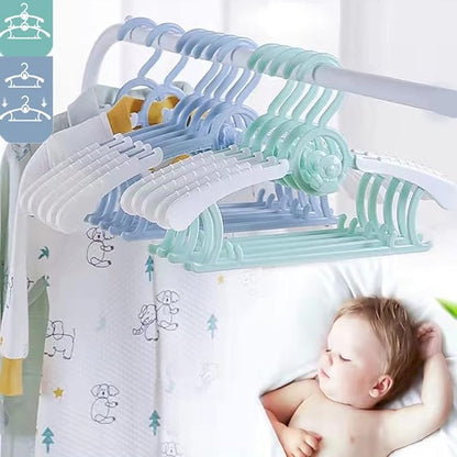 HGYZE Baby Nursery Closet Hangers, Non-Slip and Extendable Laundry Infant Pant Hangers for Newborn Clothes - 20pcs Colourful Gifts - Adjustable Children Coat Hanger for Girl Boy Toddler Kid, Colorful